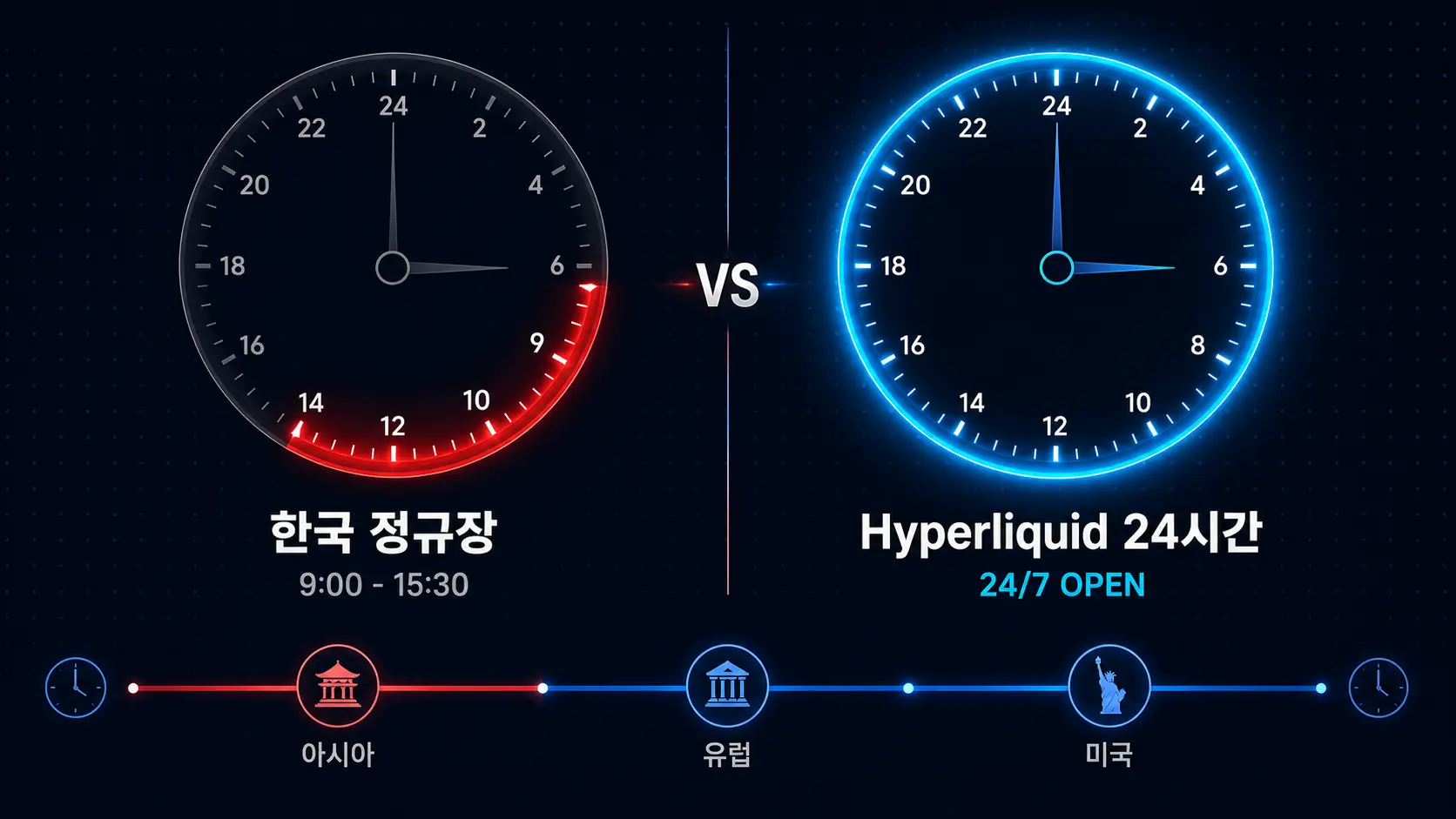 삼성전자 24시간 거래 시간 비교 한국 정규장 vs Hyperliquid