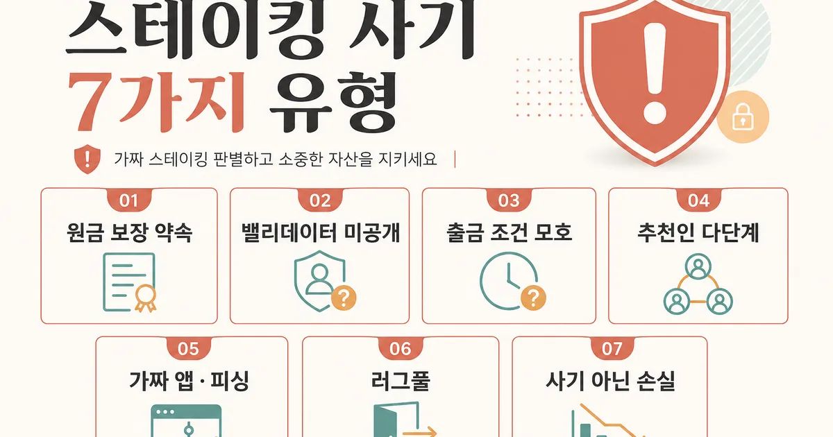 스테이킹 사기 유형 7가지 가짜 스테이킹 판별법